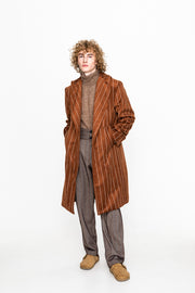 Federico Coat Striped Brown