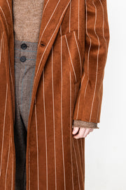 Federico Coat Striped Brown