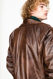 Alfio Jacket Fishbone Brown