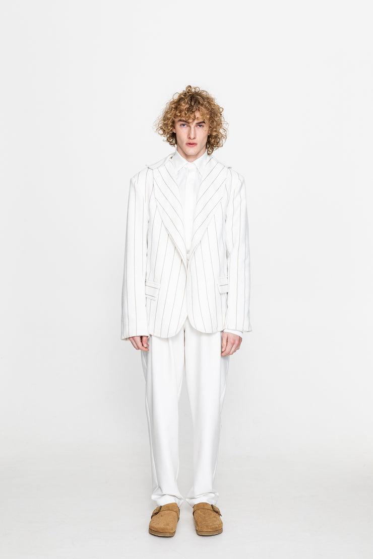 Enrico Blazer Striped White