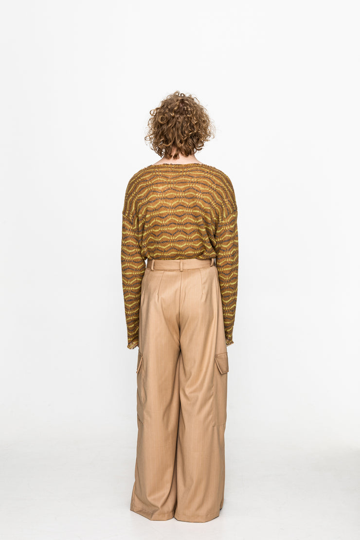 Kanu Pants Striped Beige