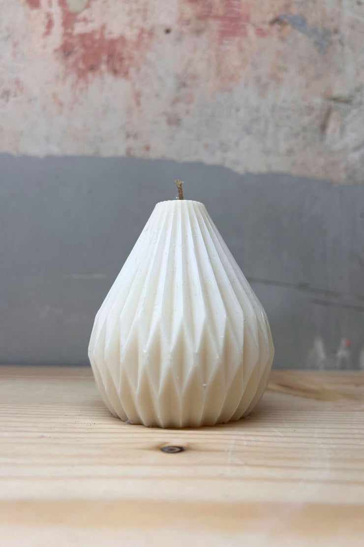 Handmade Candle Pear Small White