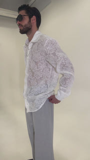 Fete Sequined Shirt White