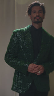 Fiore Sequined Blazer Green