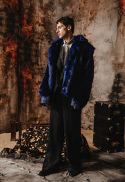 Mateo Faux Fur Jacket Blue