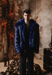 Mateo Faux Fur Jacket Blue