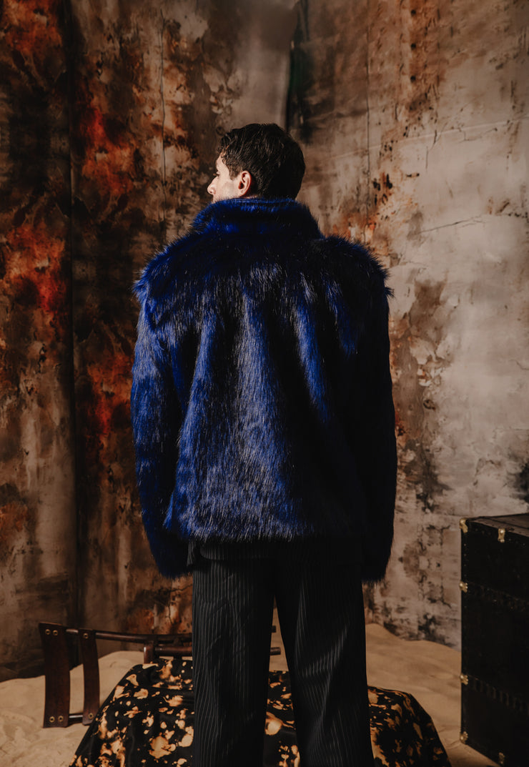 Mateo Faux Fur Jacket Blue