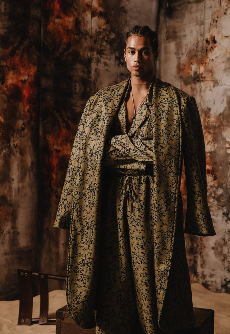 Tempest Printed Coat Khaki