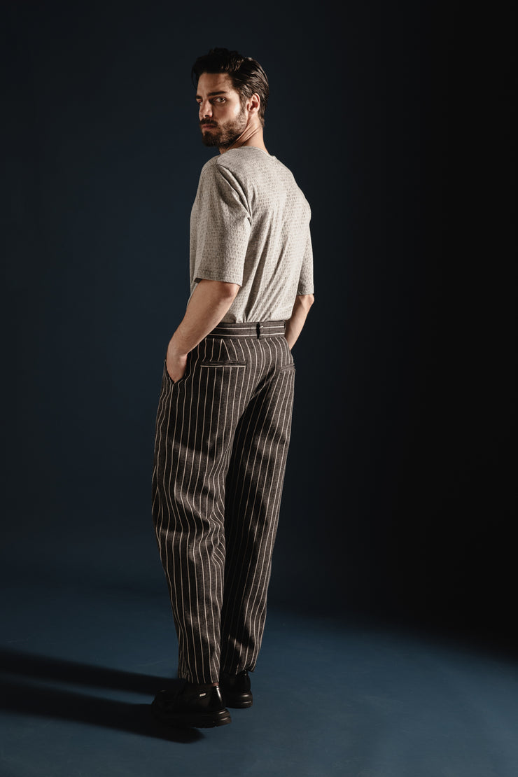 Signature Baggy Pants Striped Grey