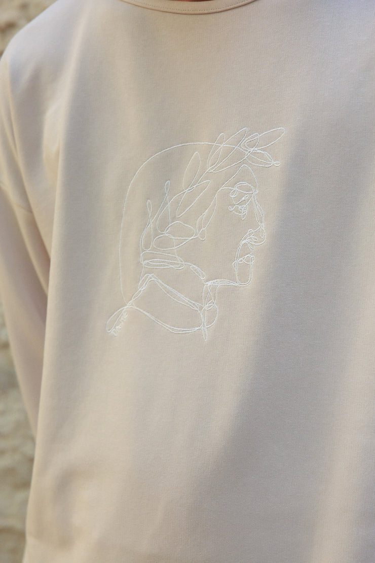 Dante Embroidered Sweatshirt Ecru