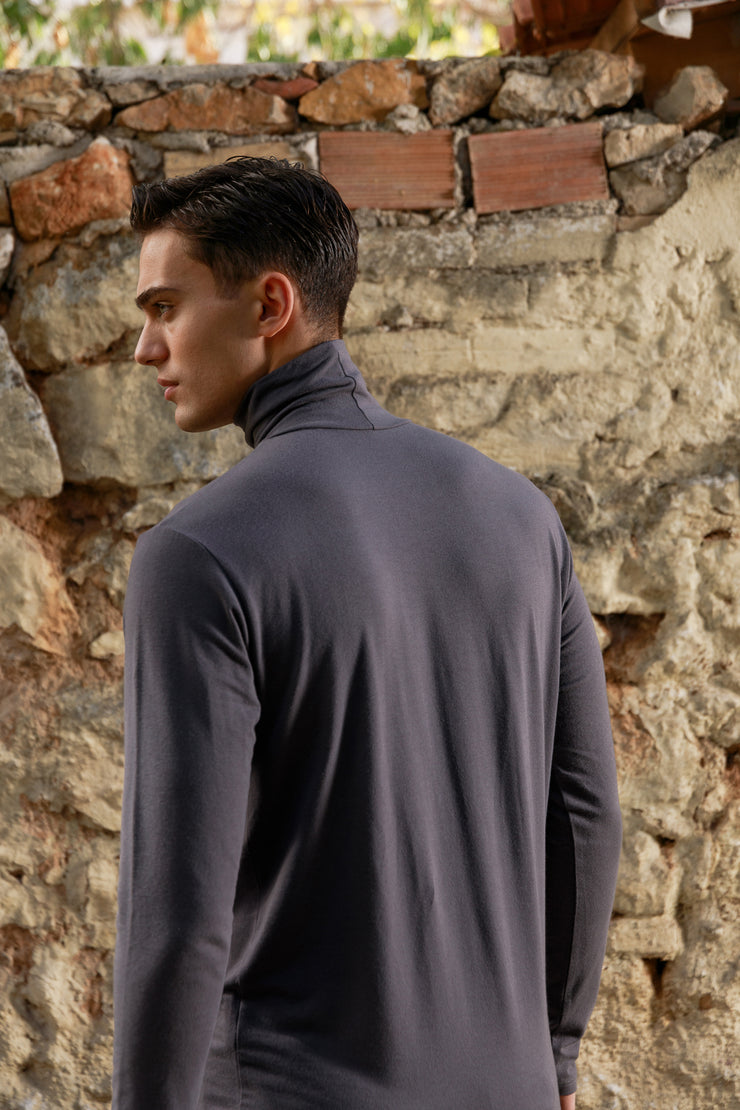 Ahimsa High Neck Sweatshirt Grey – Dante Men
