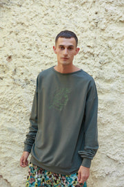 Dante Embroidered Sweatshirt Khaki